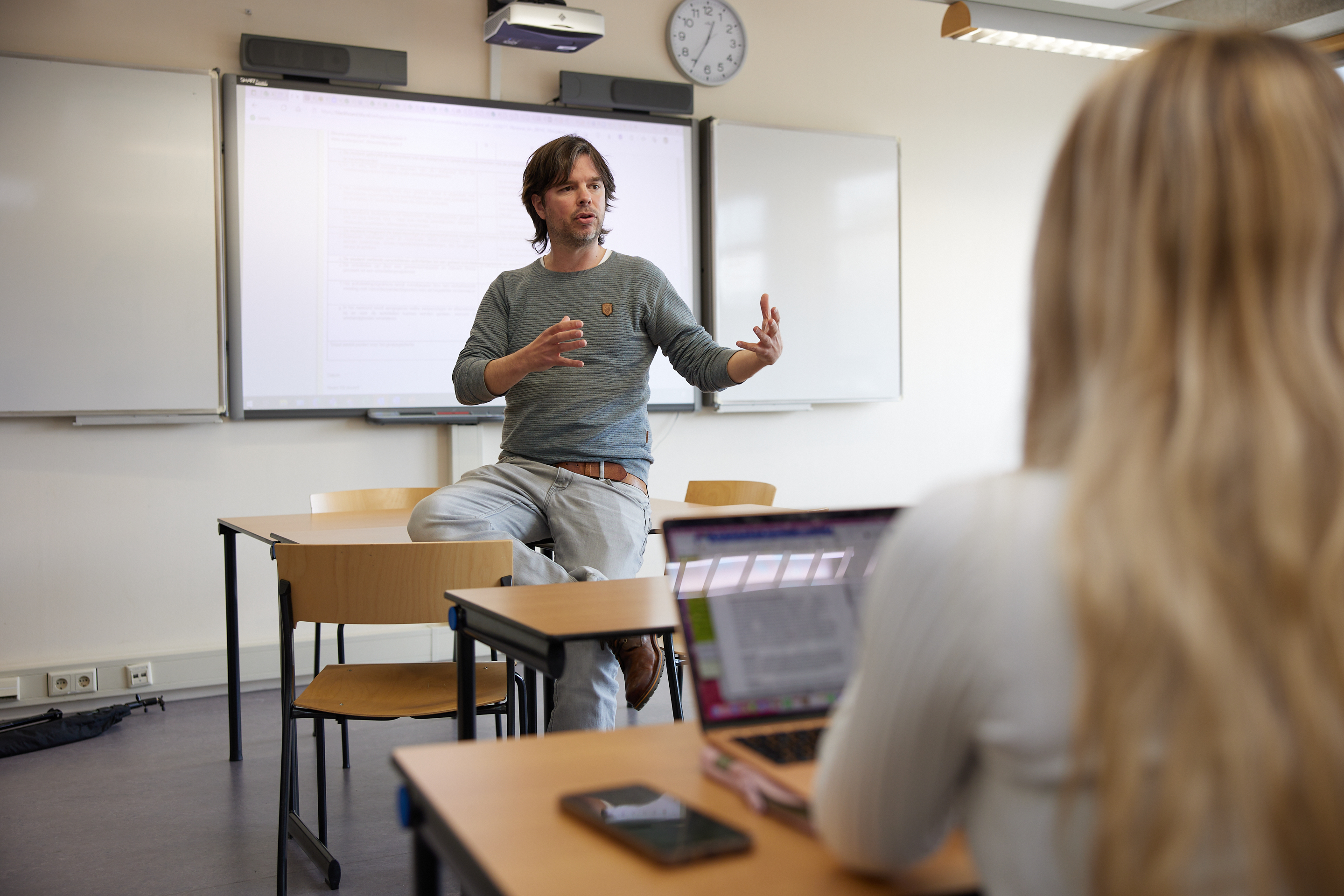 Docent voor whiteboard