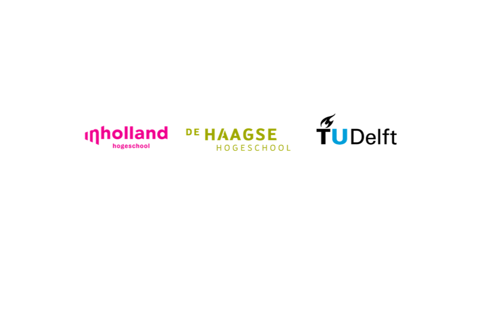 Logo's Inholland, De Haagse en TU Delft